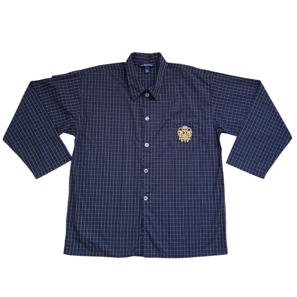 Polo Ralph Lauren Club International Challenge Cup Mens XL Tartan Plaid Long Sle